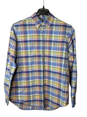Ralph Lauren Mens Button Down Shirt Size L Plaid Colorful Pony